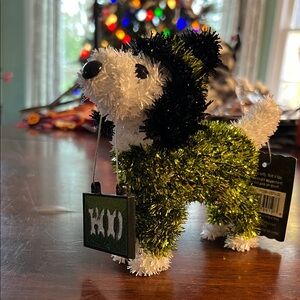 Ashland Halloween Green and Black Tinsel Dog